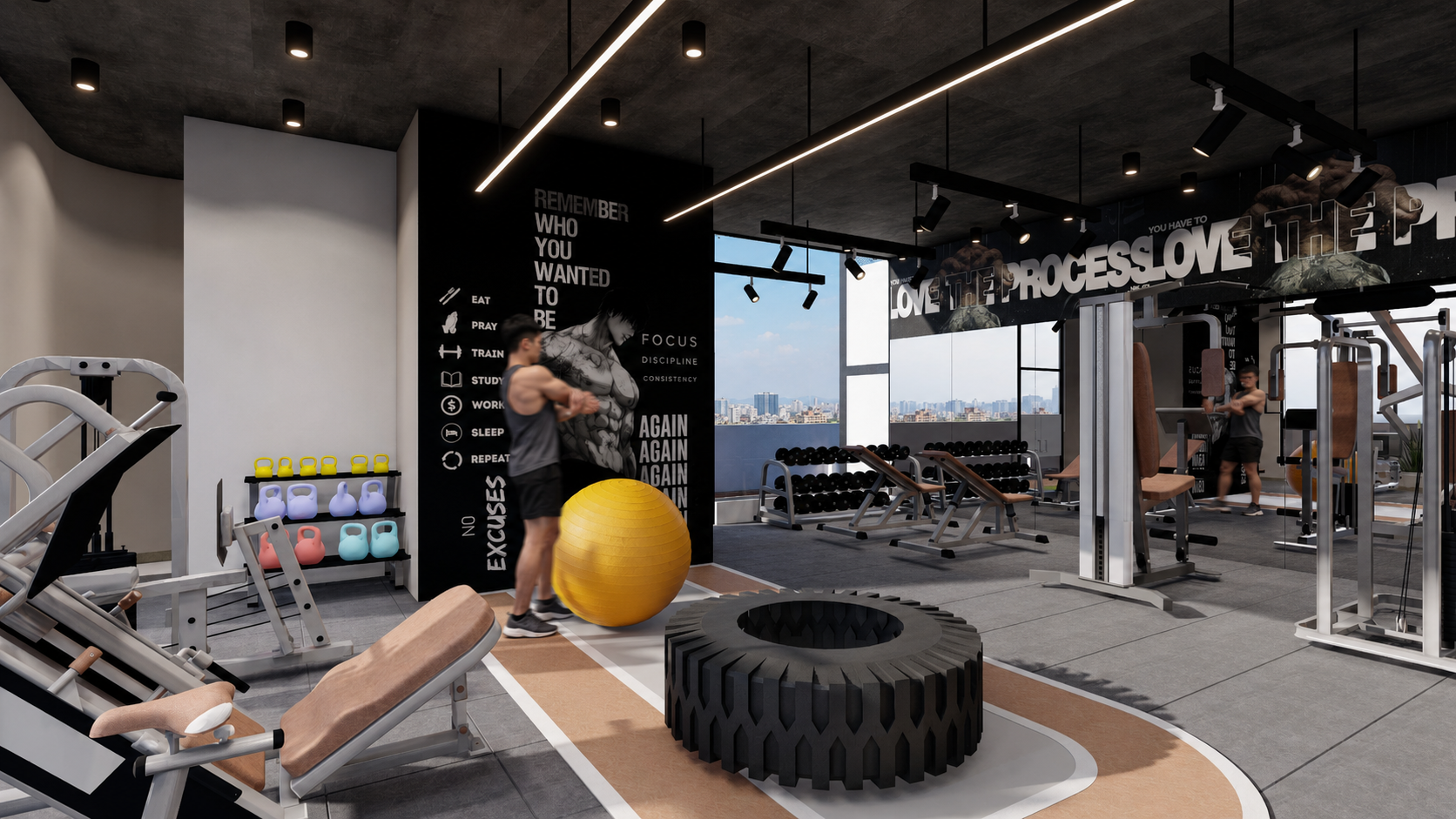 Outdoor fitness and yoga deck at Bayview Avenue
